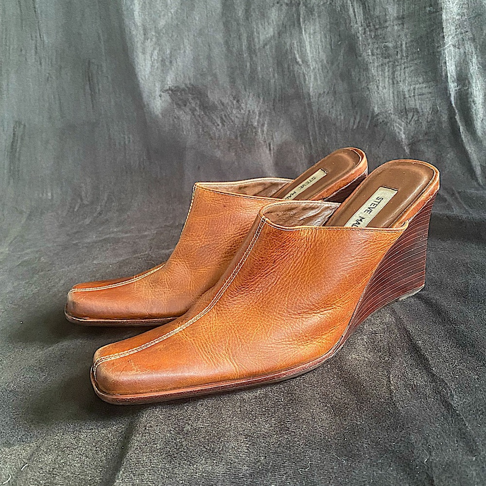 Steve Madden - Narrow Square Toe Wedge Mules - Size: 9